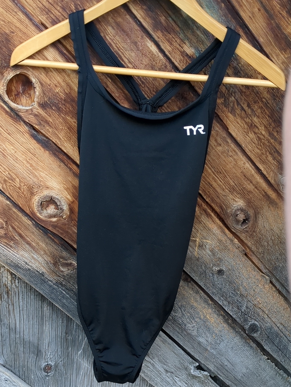 TYR One Piece Swimsuit Black Racer back 34